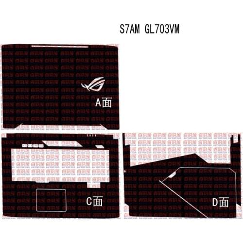 KH Laptop Carbon fiber Crocodile Snake Leather Sticker Skin Cover Guard Protector for ASUS S7AM GL703VM 17.3"