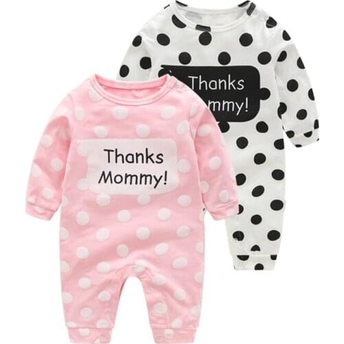 New Infant Letter Baby Clothes Girl&Boys Long Sleeve Thanks mummy & Daddy jumpsuit Baby Rompers Baby Grow Sleepsuits 0-18 Months