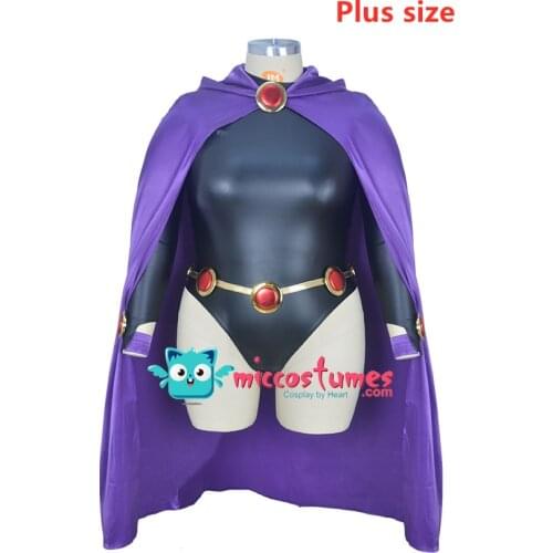 Plus Size Raven Bodysuit Cosplay Costume Set and Cloak