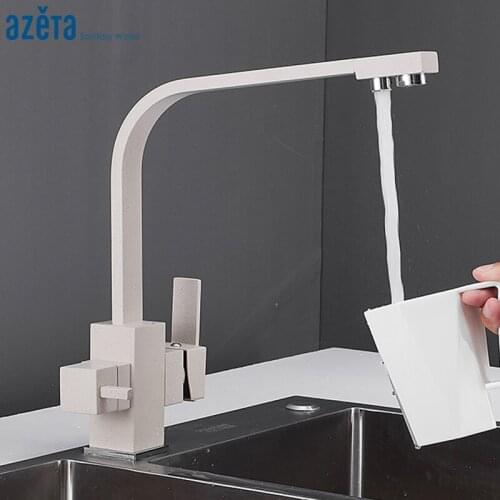 Azeta Brass Kitchen Faucet Drinking Water Kitchen Sink Tap 3 Way Filter Tap Water Purification Function Kitchen Mixer AT9638P
