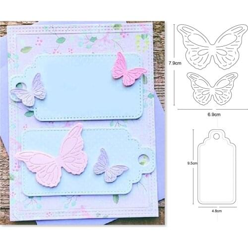 Metal cutting dies label tag butterfly frame die mould decoration Scrapbook paper card craft knife blade punch stencils dies