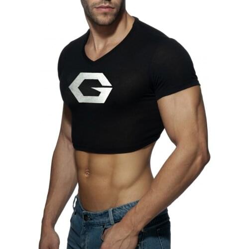 Mens Letter Print Cropped Workout Tops Casual Cotton Short Sleeve V-Neck T- Shirt Muscle Half Tank Top Vest Summer Tee Shirt