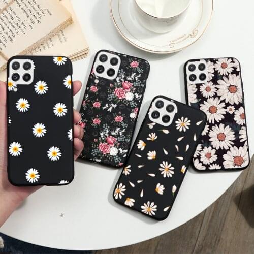 For Samsung Galaxy A22 4G 6.4" Little Daisy Flowers Soft Silicone Case For Samsung A 22 GalaxyA22 Protective Back Cover Bumper