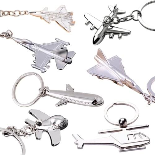 New metal airliner fashion mens and womens keychain couple simulation aircraft zinc alloy car bag pendant creative key chain p
