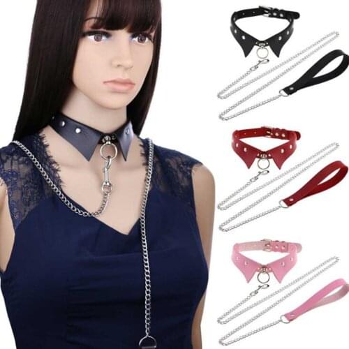 DIEZI Punk Sexy Gothic PU leather Choker Necklace Harness body chain Bondage Goth Party bodychain Vintage Fashion Jewelry