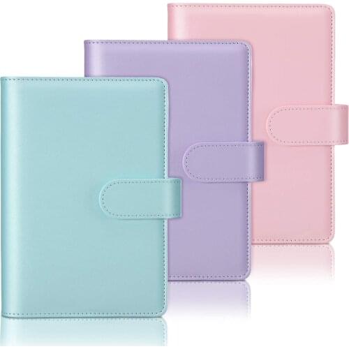 New A6 Vintage Refillable Notebook File Folder Notepad Cover Leather Ring Binder Office School Supplies Multi-Color