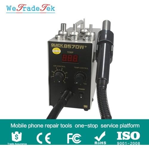 Original QUICK 857DW+ BGA Rework Station Digital Display Hot Air Gun Desoldering Station for BGA SMD CHIP PLCC Repair 110V 220V