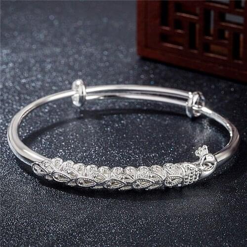 Hot new Noble Phoenix bangles 999 Sterling Silver cuff Bracelets for Women charm adjustable Jewelry Fashion Party Holiday gifts
