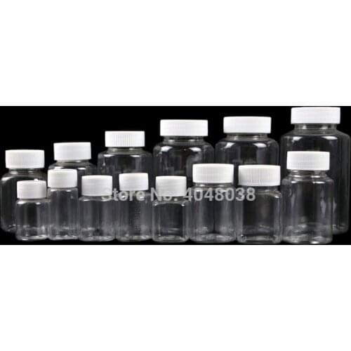Clear Plastic Bottle PET Transparent Empty Bottle 15/20/30/50ML Capsule Packaging Container Square Round Refillable Bottles