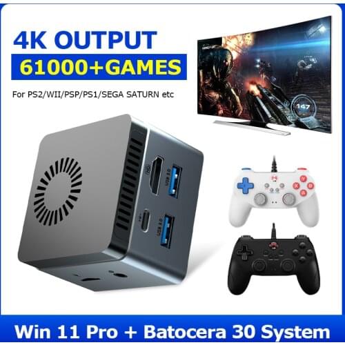 Super Console PC Mini Retro Video Game Console Built-in 61000+ Games for PSP N64 PS2 Sega Saturn Arcade Game Player Win10 System