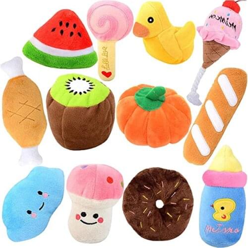 Puppy Dog Plush Squeaky Toys for Small Medium Dogs Bone Aggressive Chewers for Pet Cat Products Puppy Accessories