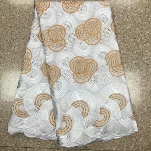 Swiss Voile Lace in Switzerland High Quality Fashion African Cotton Voile Lace With Stones For Nigerian Wedding Dress PS131-2