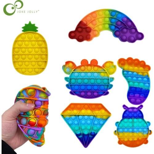 Silicone Toys Parent-Child Interaction Decompression Toys Rainbow Love Heart Round Heart Childrens Math Mental Arithmetic WYW