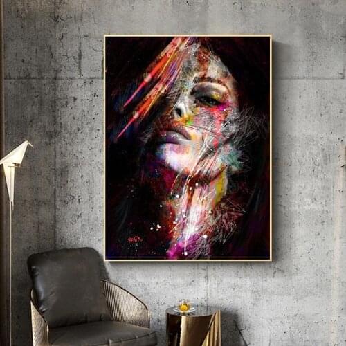 Modern Graffiti Art Wall Paintings Print On Canvas Art Canvas Prints Abstract Girls Oil Paintings For Living Room Wall Decor