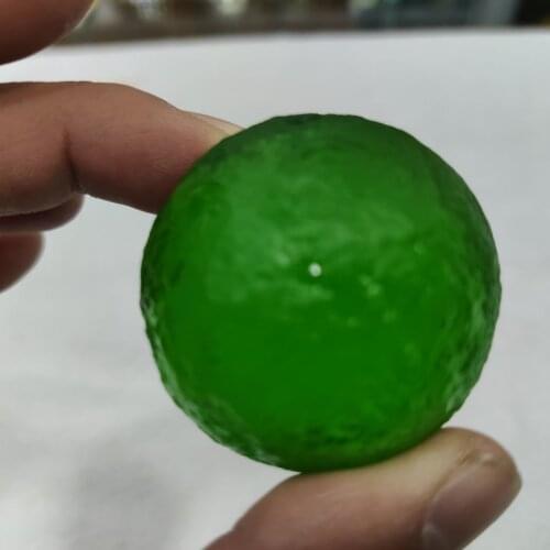 45mm Green Moldavite Czech Meteorite Impact Glass Sphere Ball Natural Rough Stone Crystal Energy Stone