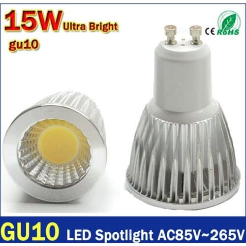 Super Bright GU10 Bulbs Light Dimmable Led Warm/White 85-265V 9W 12W 15W LED GU10 COB LED lamp light GU 10 led Spotlight