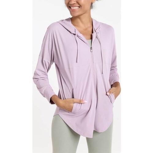 Women Hooded Running Jacket Long Sleeve Sweatshirt Ladies Yoga Sports Zipper Shirts Fitness Gym Tops Sportswear Stretch