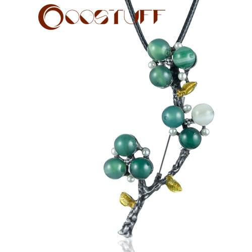 Fashion Long Chain Necklace Jewelry For Women Statement Green Fruit Beads Pendants Suspension Decoration Accessories Wholesale