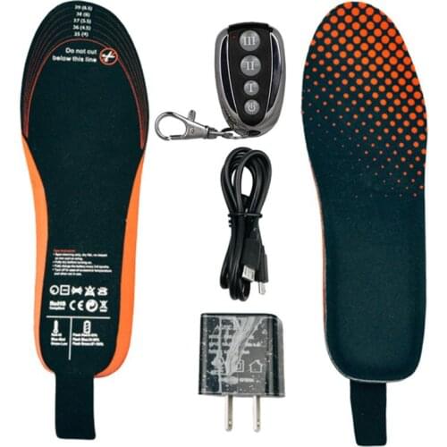 Winter Remote Control Rechargeable Heating Insole Lithium Battery Electric Heated Insoles for Blood Circulation Promotion