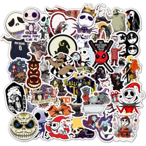 10/30/50PCS/ Anime Sticker Nightmare Christmas Halloween Guitar Water Cup Suitcase Skate Bike Waterproof Sticker Wholesale