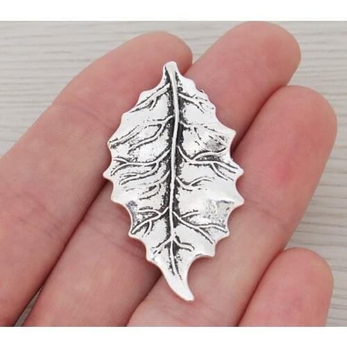 10 x Leaf Charms Pendants For Fashion Jewelry Necklace Earrings Making Accessories 47x26mm