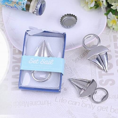 100PCS Silver Sailing Boat Bottle Opener Beer Bar Tools Ocean Theme - Wedding party favor gifts and giveaways for guests
