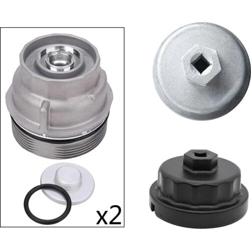 2PCS Oil Filter Housing Holder W/ Plug For Toyota Camry Lexus