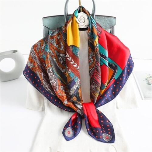 2021 spring new female scarf high quality shawl silk fashion scarf head scarf beach sun protection Baotou scarf 90cm * 90c