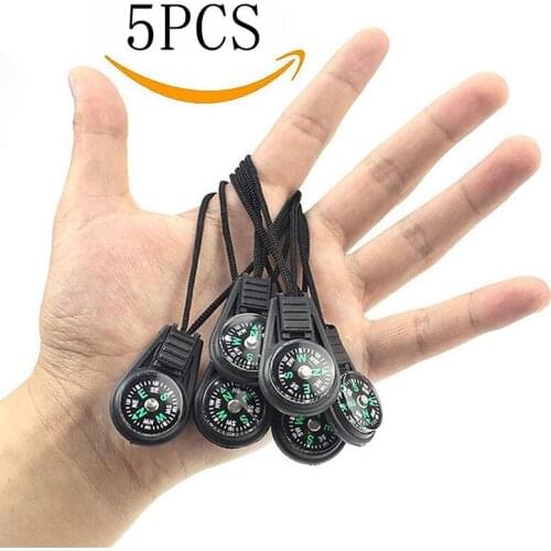5/PCS Mini Survival Compass Outdoor Camping Hiking Pocket Navigator Adventure Riding Tool Carabiner Climbing Equipment