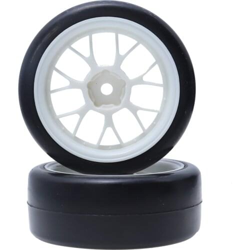 2Pcs 1/10 On-road Car Tires 26*64mm Plastic Wheel Rim Rubber Tyre for HSP Tamiya HPI Kyosho Sakura 94122 94123 D4 CS tt02 901W