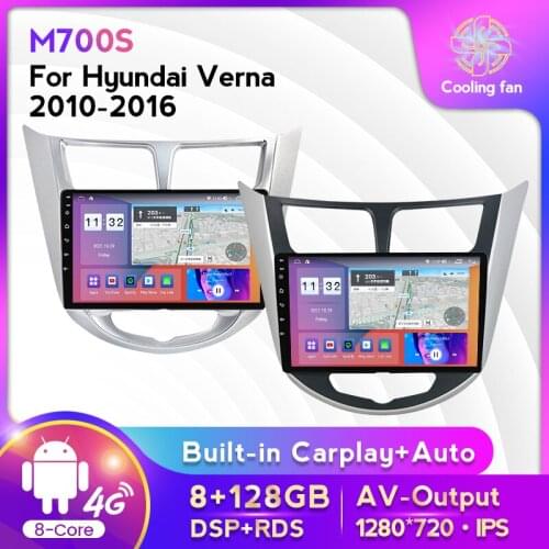 9" Android 10.0 For Hyundai Solaris Verna 2011 - 2016 Car Radio player GPS navigation DVR OBD2 DAB+ DAP IPS USB BT FM 2din DVD