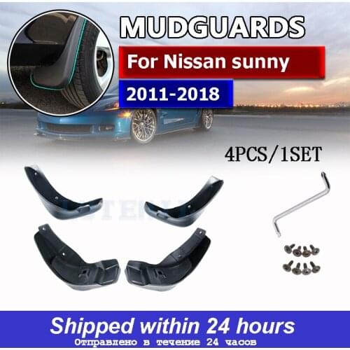 Molded Car Mud Flaps For Nissan sunny 2011 - 2018 FOR Nissan Kick Mudflaps Splash Guards Mud Flap Mudguards Fender Styling