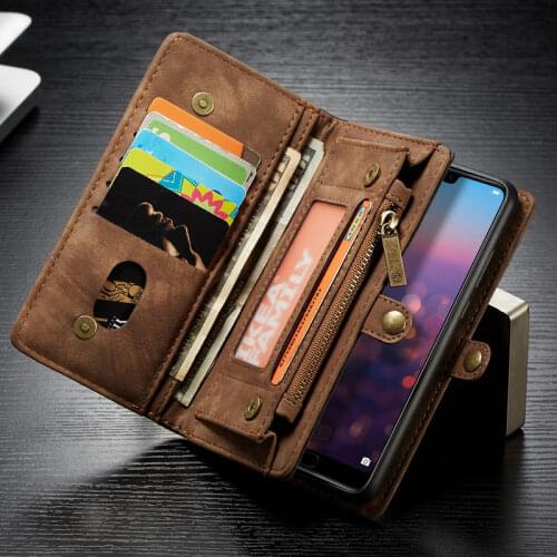 For Huawei P20 Pro P20 Lite Mate20 Case Zipper Wallet Magnetic Cover Retro Genuine Leather Case For Huawei Mate 20 P20 P30 Pro