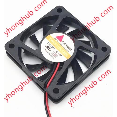 Y.S TECH YW06010012BL DC 12V 0.14A 60x60x10mm 2-Wire Server Cooling Fan