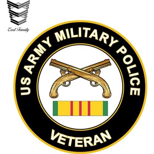 EARLFAMILY 13cm x 13cm US Army Military Police Veteran Vinyl Sticker Car Truck Window Decal USA Laptop Reflective Car Sticker