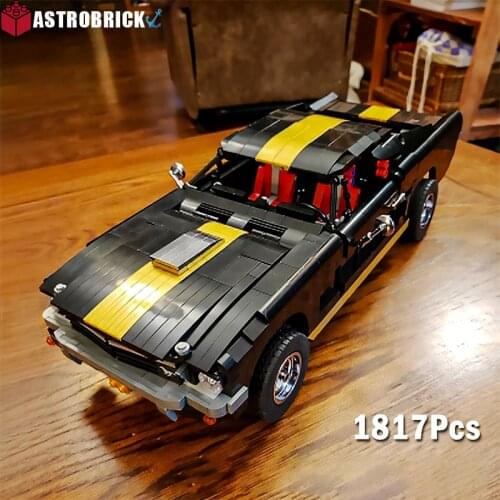 Creator Expert High-Tech Muscle Car Sports Car Pull Back Car Moc Modular 3D Model Building Blocks Supercar Bricks Toys For Kids