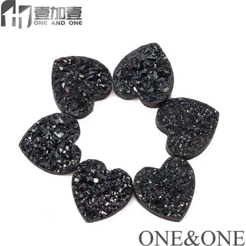 EYIKA Love Heart Shape Multi Color Druzy Stone 10pcs/lot Hot Selling Natural Drusy Opal crystal Stone Beads Jewelry accessories