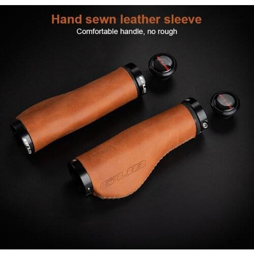GUB G-611 Cow Leather Handlebar Cover Mountain Bike Bicycle Horns Cycling Handlebar Ergonomic Cowhide Weaving Handle Grip