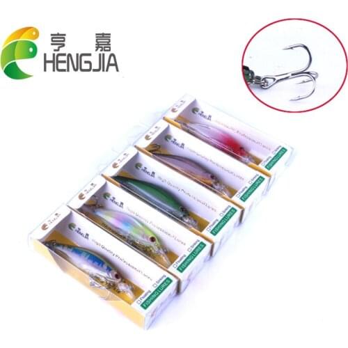 HENGJIA 8cm 6.3g hard plastic diving minnow fishing lures wobbler pike carp catfish crankbaits isca de pesca fishing tackles