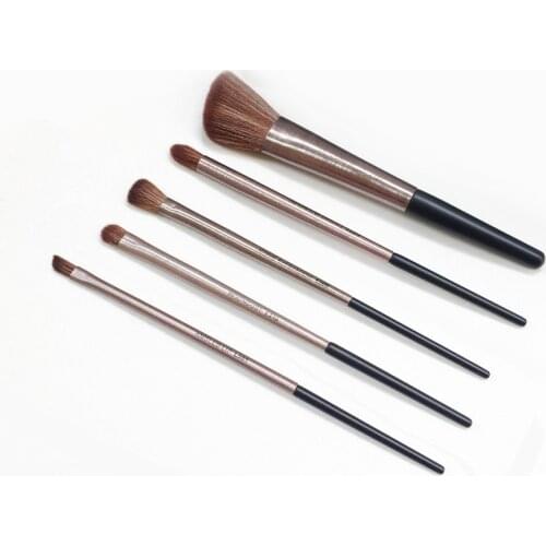 Brushed Metal Synthetic Hair Makeup Brushes F105 F107 F109 E205 E210 E209 L301 ( Powder Eyeshadow Moondust Tapered Blending Lip)