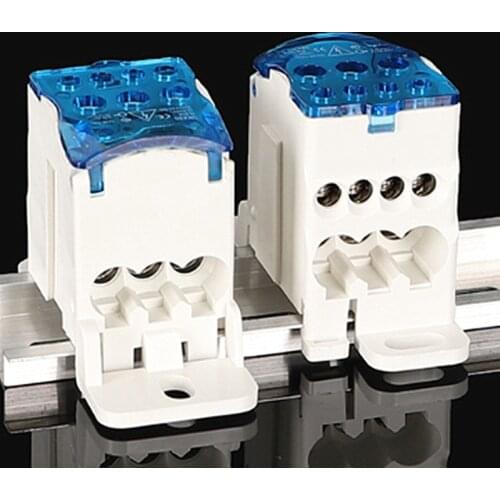 1pcs UKK125A Terminal Block 1 in many Out Din Rail distribution Box Universal Electric Wire Connector