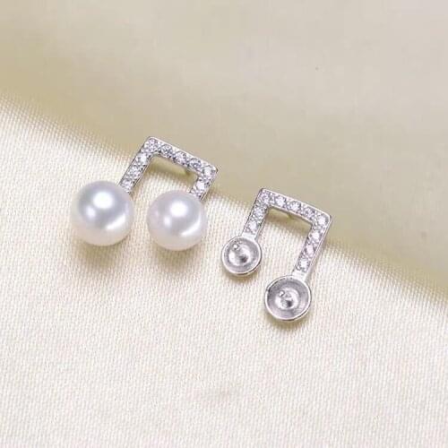 Music Style Earrings Mountings Findings Settings Jewelry Parts Fittings Accessories for Pearls Coral Agate Beads Stones