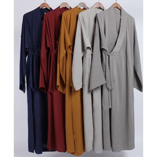 Unisex Summer&Spring high quality cotton&linen buddha Buddhist shaolin monk kung fu wushu suits zen lay clothing robe uniforms