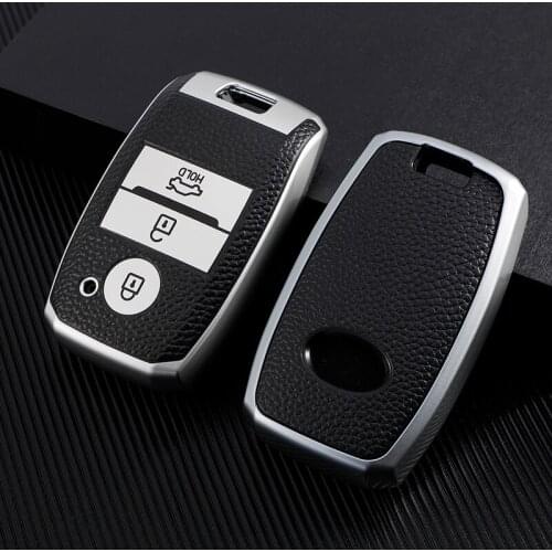 TPU Leather Car Key Case Cover For Kia Picanto Cerato 4 Sportage 2020 Soul Rio 3 Ceed Optima K5 Stinger Key Shell Accessories