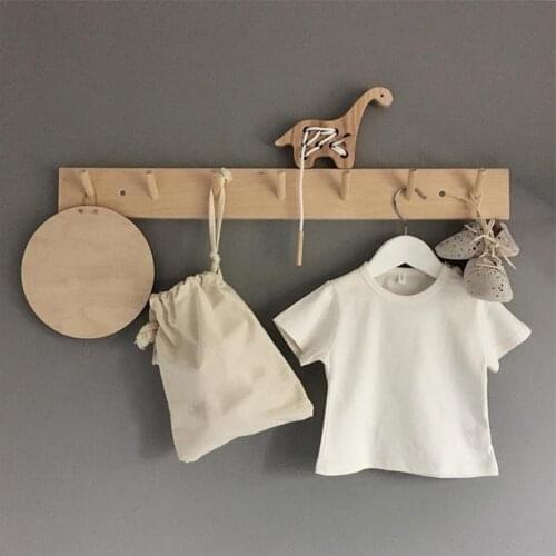 Hanger Hook Wide Application Wall Mount Wood Simple Style Stable Construction Wall Hook for Living Room