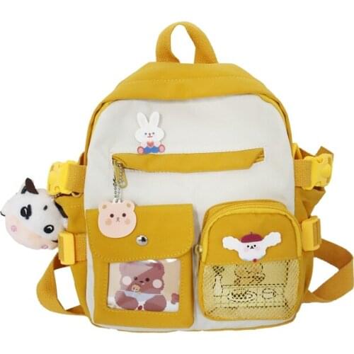 Small Female Ladies School Bagpack Mini Backpack Women Cute Cow For Teenage Girls Kids Shoulder Bag Multi-Function