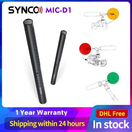 Synco Mic-D1 shot-gun Microphone with Brass Tube High-Pass Filter XLR Connector for DSLR Broadcast, Camcorders,Youtube PK Comica