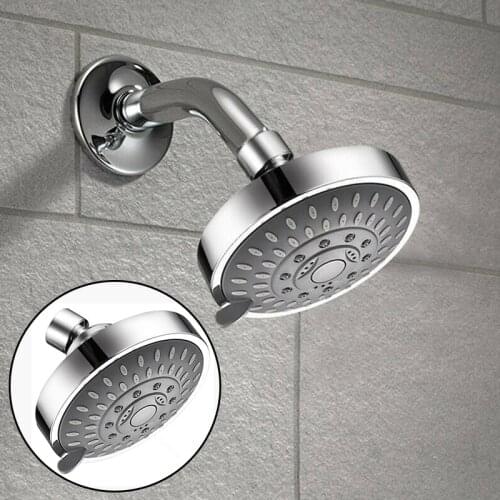High Pressure Shower Head Sprayer 4 Inch 5 Setting Adjustable Rainfall Wall-Mounted Bathroom Fixture Faucet Replacement Parts
