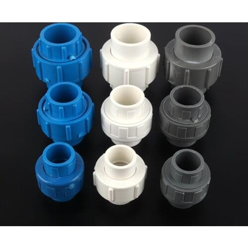 1pc Inner Dia 20/25/32mm PVC Straight Union Connector Plastic Water Supply Pipe Fittings Garden Irrigation PVC Quick Connectors