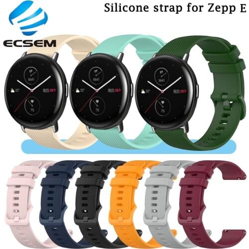 Silicone wrist strap for Zepp E smart watch accessories replacement bracelet for amazfit GTS BIP U watch band adjustable loop